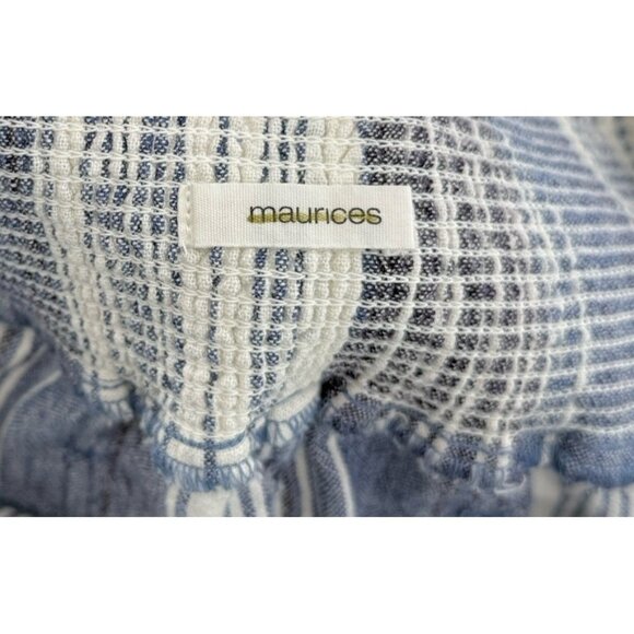 Maurices Plus Size Linen Blend Wide Leg Pull On Cropped Pants Sz 2 Coastal Boho - Picture 5 of 11